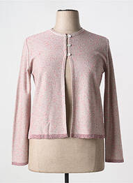 Gilet manches longues coupe cintrée rose I.ODENA femme