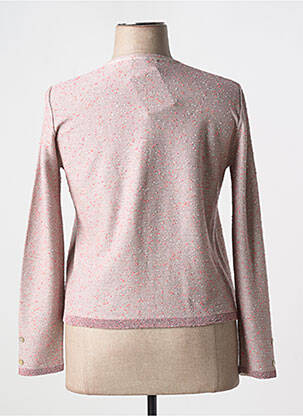 Gilet manches longues col rond rose I.ODENA femme
