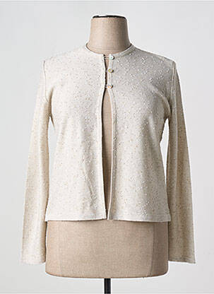 Gilet manches longues col rond beige I.ODENA femme