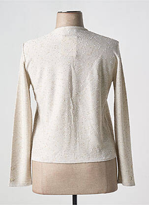Gilet manches longues col rond beige I.ODENA femme