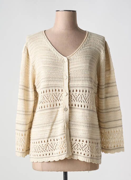 Gilet manches longues beige MINO MORA pour femme