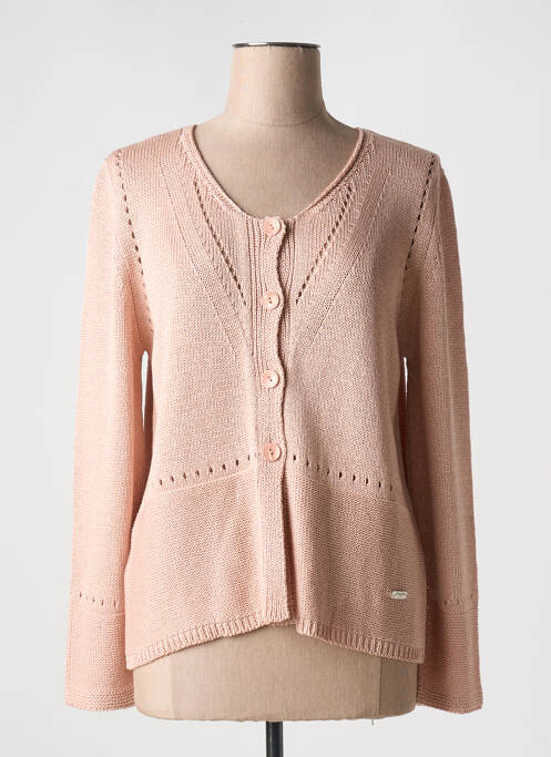 Gilet manches longues rose MINO MORA pour femme