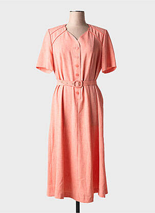 Robe mi-longue manches courtes manches courtes orange FRANCOISE DE FRANCE femme