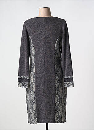 Robe mi-longue manches longues manches longues gris GUY DUBOUIS femme