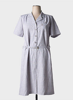 Robe mi-longue manches courtes manches courtes gris 20/20 femme