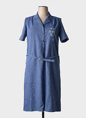 Robe mi-longue manches courtes manches courtes bleu 20/20 femme