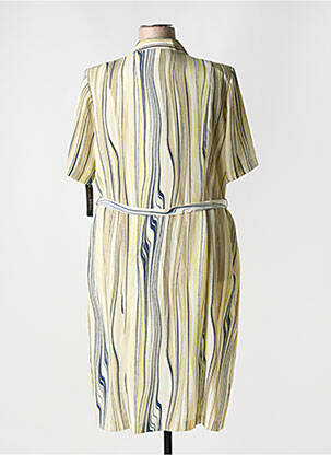 Robe mi-longue coupe fluide manches courtes vert GUY DUBOUIS femme