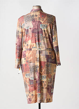 Robe mi-longue imprimé fantaisie manches longues orange !OHO! femme