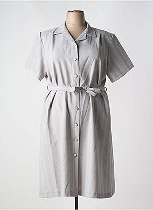 Robe mi-longue manches courtes manches courtes gris 20/20 femme