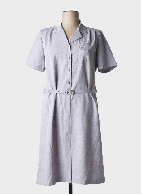 Robe mi-longue manches courtes manches courtes gris 20/20 femme