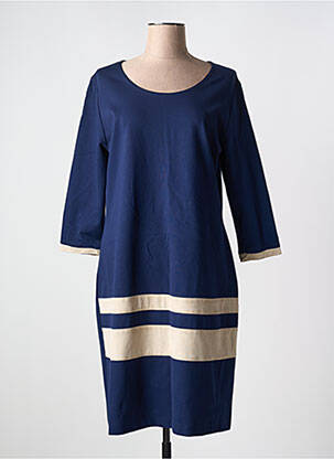 Robe mi-longue manches 3/4 manches 3/4 bleu GRIFFON femme