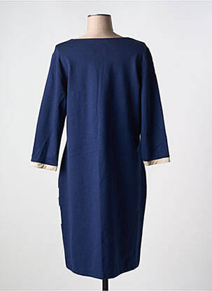 Robe mi-longue manches 3/4 manches 3/4 bleu GRIFFON femme