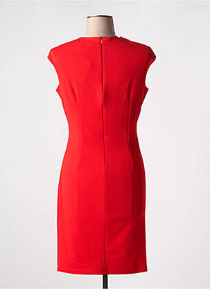 Robe courte fermeture zippée au dos manches courtes rouge COULEURS DU TEMPS femme