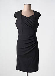Robe courte fermeture zippée au dos manches courtes noir COULEURS DU TEMPS femme