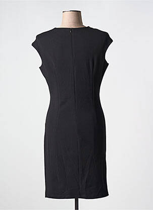 Robe courte fermeture zippée au dos manches courtes noir COULEURS DU TEMPS femme