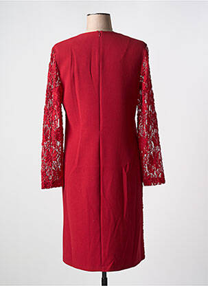 Robe mi-longue manches longues manches longues rouge GRIFFON femme