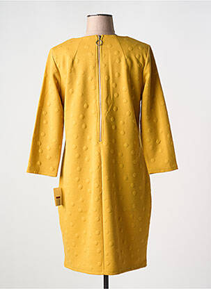 Robe courte manches 3/4 manches 3/4 jaune CONCEPT K femme