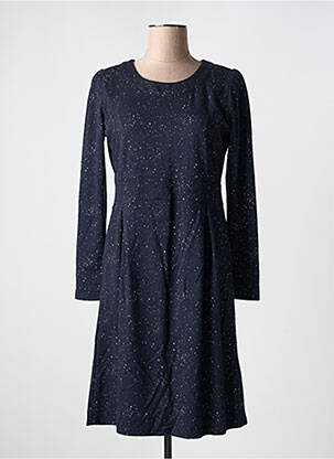 Robe mi-longue coupe évasée manches longues bleu CONCEPT K femme