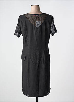 Robe mi-longue manches courtes manches courtes noir GRIFFON femme