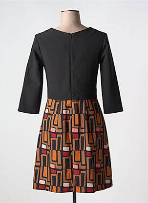 Robe courte manches 3/4 manches 3/4 noir QUATRE VINGT JOURS femme