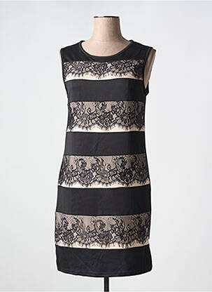 Robe mi-longue sans manche sans manche noir ROSE POMME femme