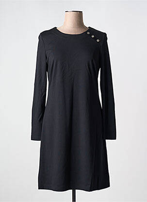 Robe mi-longue coupe évasée manches longues noir SENORETTA femme