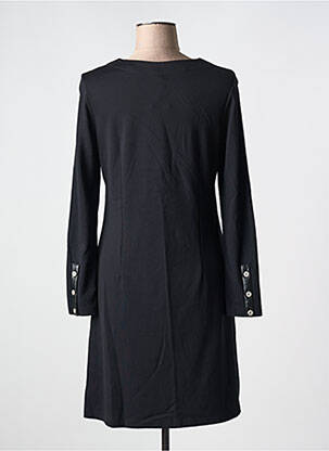 Robe mi-longue manches longues manches longues noir SENORETTA femme