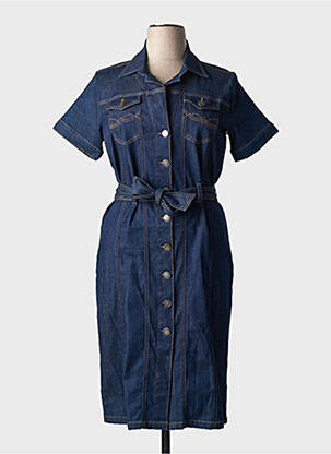 Robe mi-longue manches courtes manches courtes bleu GRIFFON femme