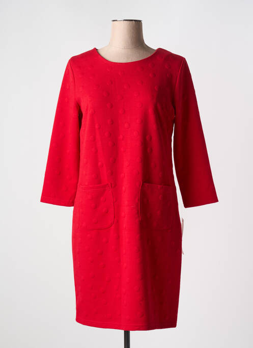 Robe courte manches 3/4 manches 3/4 rouge CONCEPT K femme