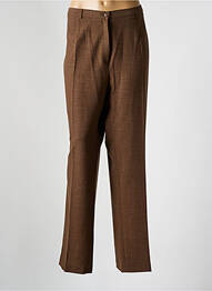 Pantalon droit fermeture zippée sous rabat boutonné taille normale marron GUY DUBOUIS femme