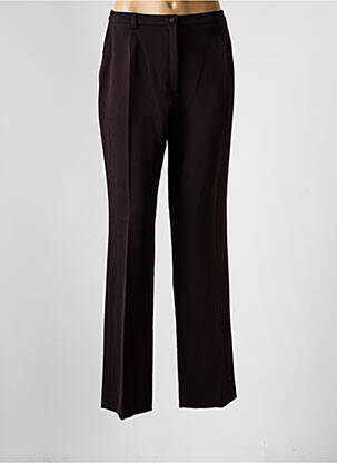Pantalon droit tissage crêpe taille haute marron GUY DUBOUIS femme