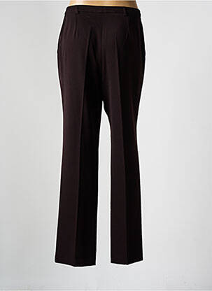 Pantalon droit taille à pinces taille haute marron GUY DUBOUIS femme