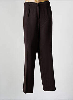 Pantalon droit tissage crêpe taille normale marron GUY DUBOUIS femme