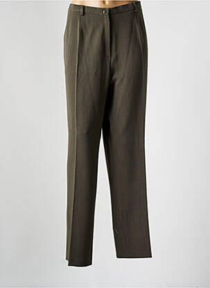 Pantalon droit fermeture zippée sous rabat boutonné taille normale vert GUY DUBOUIS femme