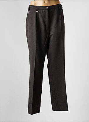 Pantalon droit taille à pinces taille haute marron RICHY femme