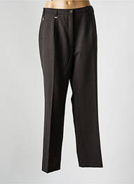 Pantalon droit taille à pinces taille haute marron RICHY femme