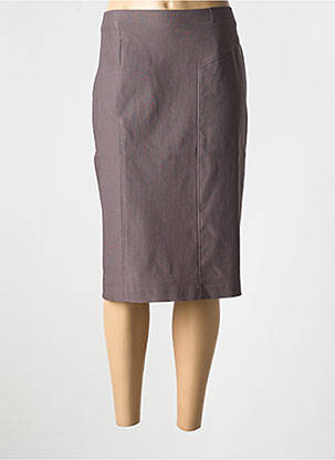 Jupe mi-longue coupe droite gris GRIFFON femme