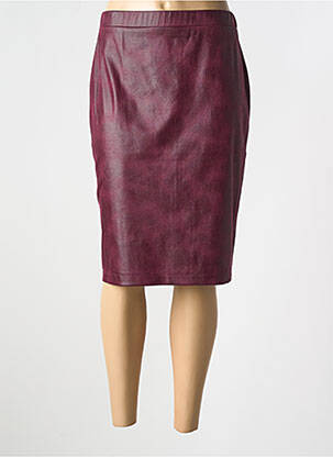 Jupe mi-longue coupe droite violet GRIFFON femme