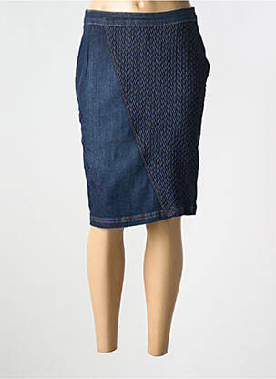 Jupe mi-longue coupe droite bleu MERI & ESCA femme