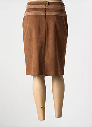 Jupe mi-longue coupe droite marron MERI & ESCA femme