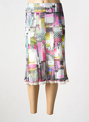 Jupe mi-longue gris GUY DUBOUIS pour femme