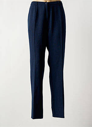 Pantalon droit tissage crêpe taille haute bleu GUY DUBOUIS femme