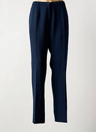 Pantalon droit tissage crêpe taille haute bleu GUY DUBOUIS femme