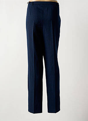 Pantalon droit tissage crêpe taille haute bleu GUY DUBOUIS femme