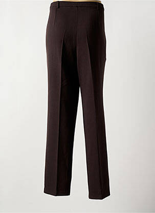Pantalon droit tissage crêpe taille haute marron GUY DUBOUIS femme