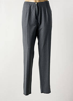 Pantalon droit taille à pinces taille haute gris GRIFFON femme