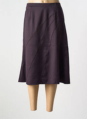 Jupe mi-longue coupe droite violet GRIFFON femme
