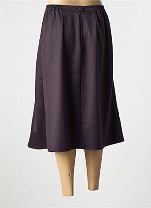 Jupe mi-longue coupe droite violet GRIFFON femme