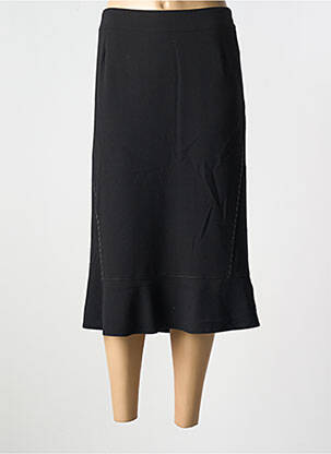 Jupe mi-longue stretch noir GUY DUBOUIS femme