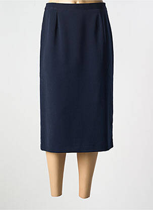 Jupe mi-longue coupe droite bleu FRANCOISE femme